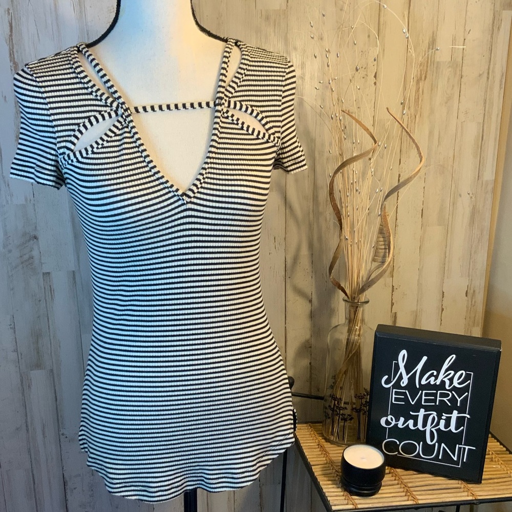 Free People striped shirt sleeve. Size Small